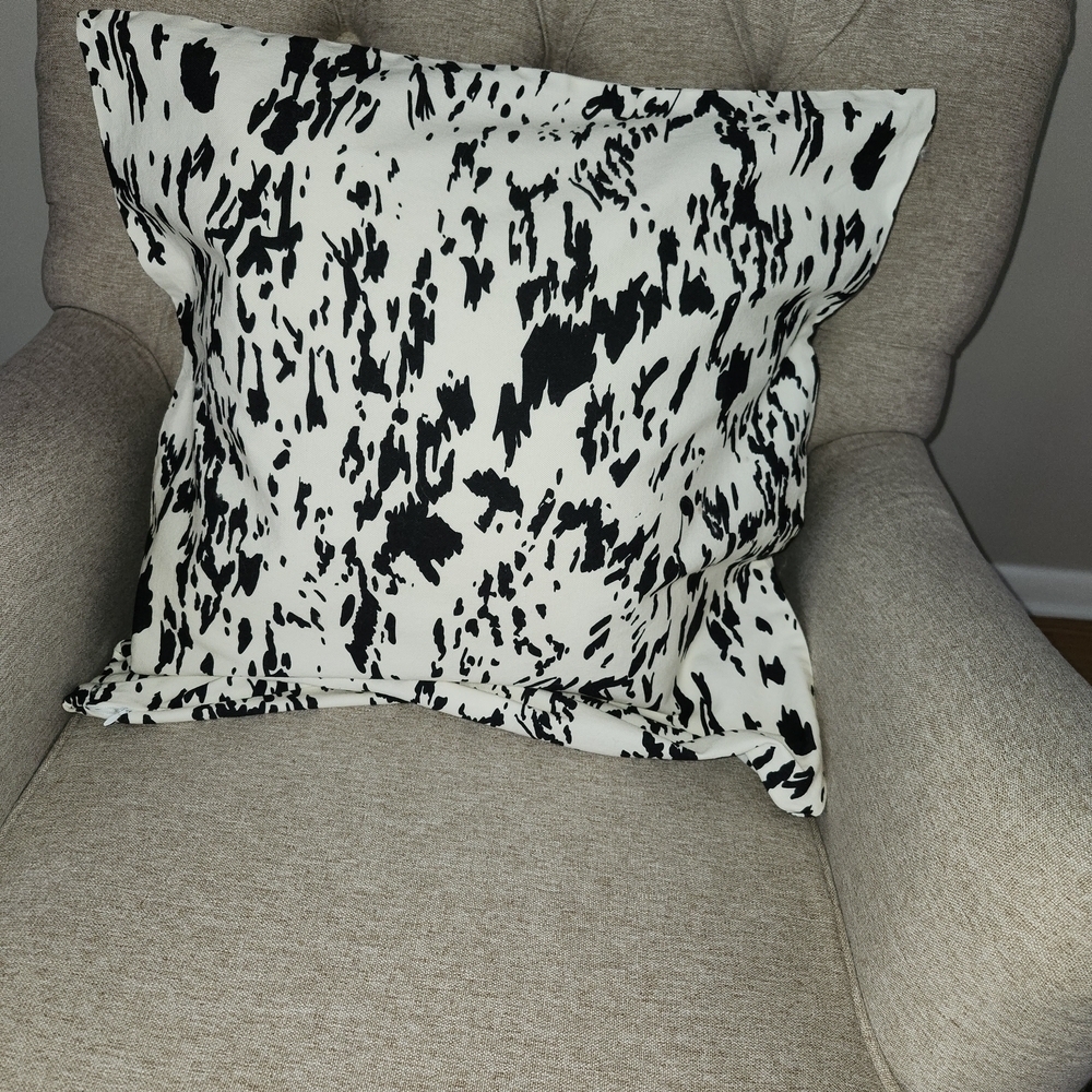 Set Of Two Black and White Decorative  Pillow Shams